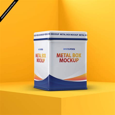 Metallic box mockup 